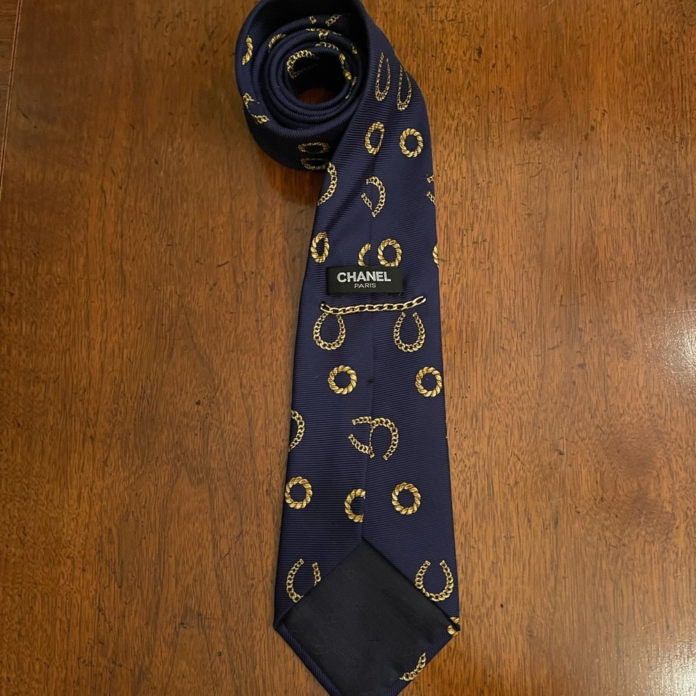 Chanel Silk Navy Tie - Picture 2 of 2